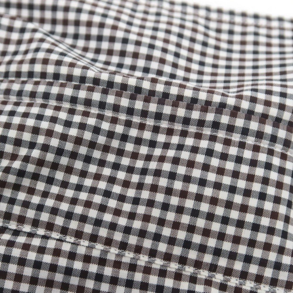 【中古】バルバ ダンディライフ BARBA DANDY LIFE コットン チェック ワイドカラー カジュアルシャツ ホワイトxブラウン【 40 】【 状態ランクC 】【 メンズ 】