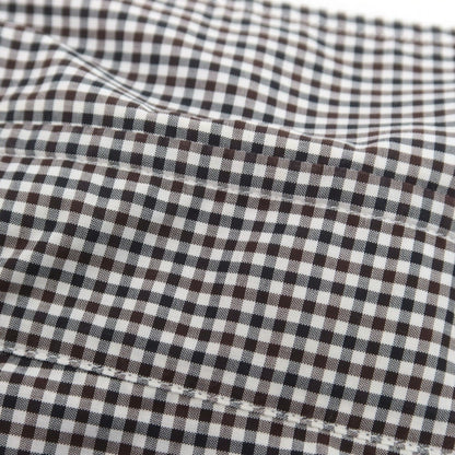 【中古】バルバ ダンディライフ BARBA DANDY LIFE コットン チェック ワイドカラー カジュアルシャツ ホワイトxブラウン【 40 】【 状態ランクC 】【 メンズ 】