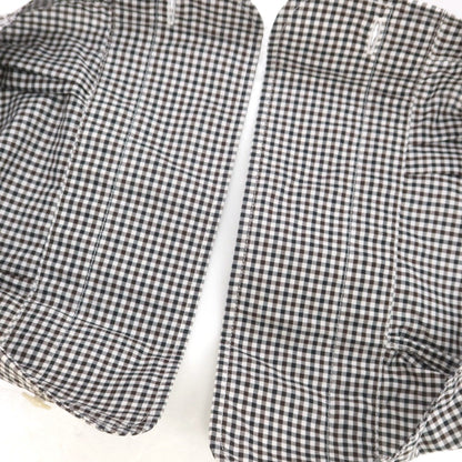【中古】バルバ ダンディライフ BARBA DANDY LIFE コットン チェック ワイドカラー カジュアルシャツ ホワイトxブラウン【 40 】【 状態ランクC 】【 メンズ 】