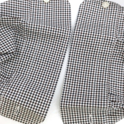 【中古】バルバ ダンディライフ BARBA DANDY LIFE コットン チェック ワイドカラー カジュアルシャツ ホワイトxブラウン【 40 】【 状態ランクC 】【 メンズ 】