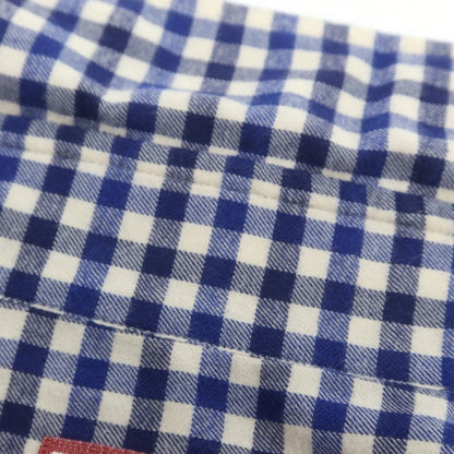 【中古】バルバ ダンディライフ BARBA DANDY LIFE コットン チェック ワイドカラー カジュアルシャツ ブルーxネイビー【 40 】【 状態ランクC 】【 メンズ 】