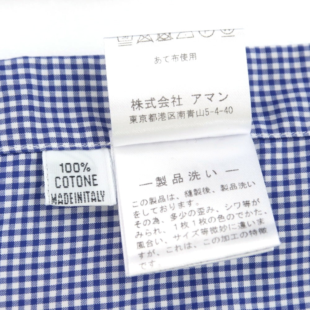 【中古】フィナモレ Finamore コットン ギンガムチェック セミワイドカラー ドレスシャツ ブルーxホワイト【 40 】【 状態ランクC 】【 メンズ 】