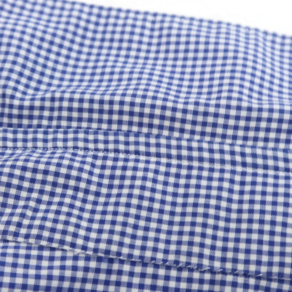 【中古】フィナモレ Finamore コットン ギンガムチェック セミワイドカラー ドレスシャツ ブルーxホワイト【 40 】【 状態ランクC 】【 メンズ 】