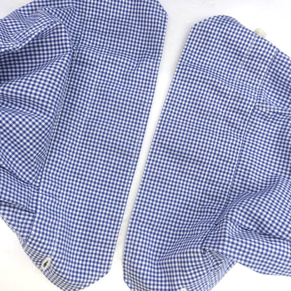 【中古】フィナモレ Finamore コットン ギンガムチェック セミワイドカラー ドレスシャツ ブルーxホワイト【 40 】【 状態ランクC 】【 メンズ 】