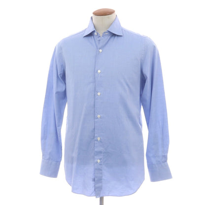 【中古】フィナモレ Finamore コットン ワイドカラー ドレスシャツ ライトブルー【 40 】【 状態ランクB 】【 メンズ 】