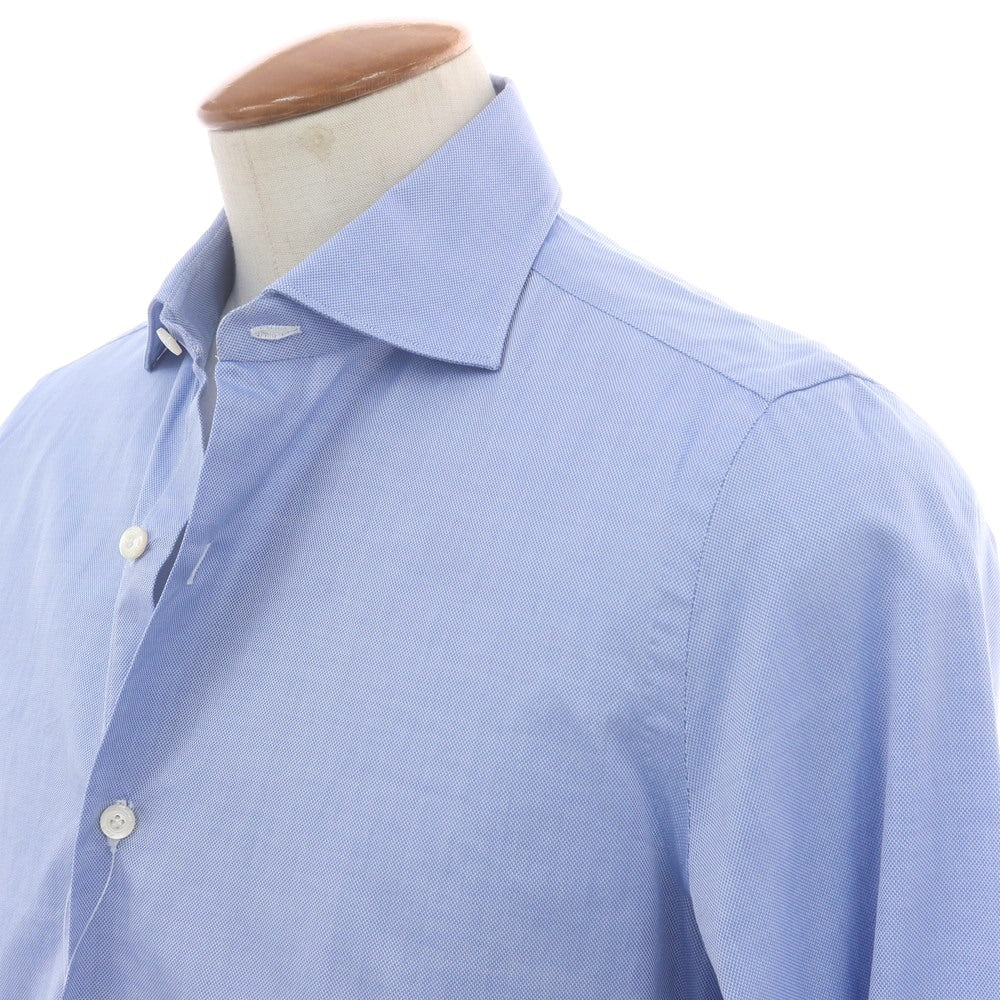 【中古】フィナモレ Finamore コットン ワイドカラー ドレスシャツ ライトブルー【 40 】【 状態ランクB 】【 メンズ 】