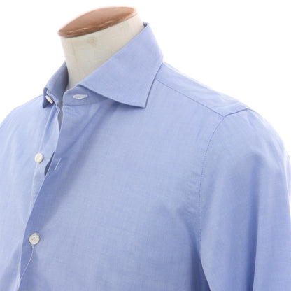 【中古】フィナモレ Finamore コットン ワイドカラー ドレスシャツ ライトブルー【 40 】【 状態ランクB 】【 メンズ 】