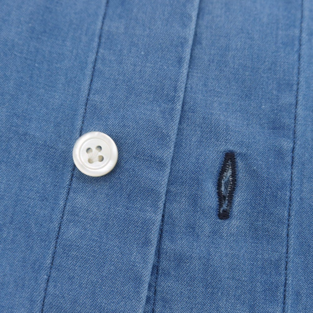 【中古】フィナモレ Finamore コットン ダンガリー ホリゾンタルカラー カジュアルシャツ ブルー【 40 】【 状態ランクC 】【 メンズ 】