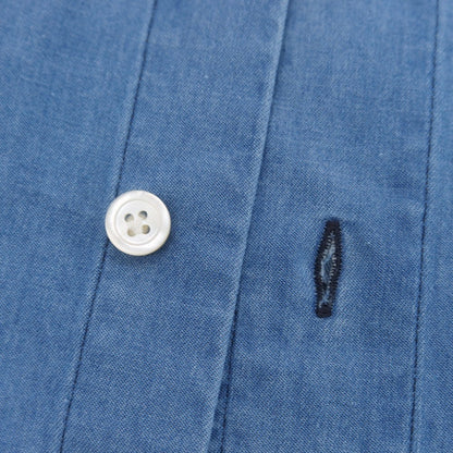 【中古】フィナモレ Finamore コットン ダンガリー ホリゾンタルカラー カジュアルシャツ ブルー【 40 】【 状態ランクC 】【 メンズ 】