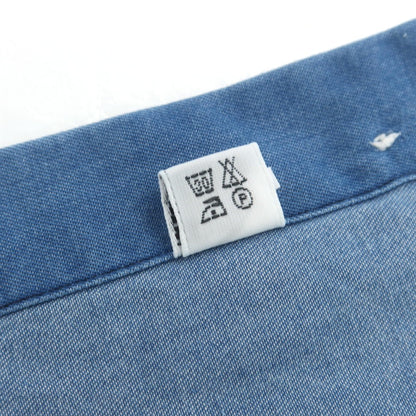 【中古】フィナモレ Finamore コットン ダンガリー ホリゾンタルカラー カジュアルシャツ ブルー【 40 】【 状態ランクC 】【 メンズ 】