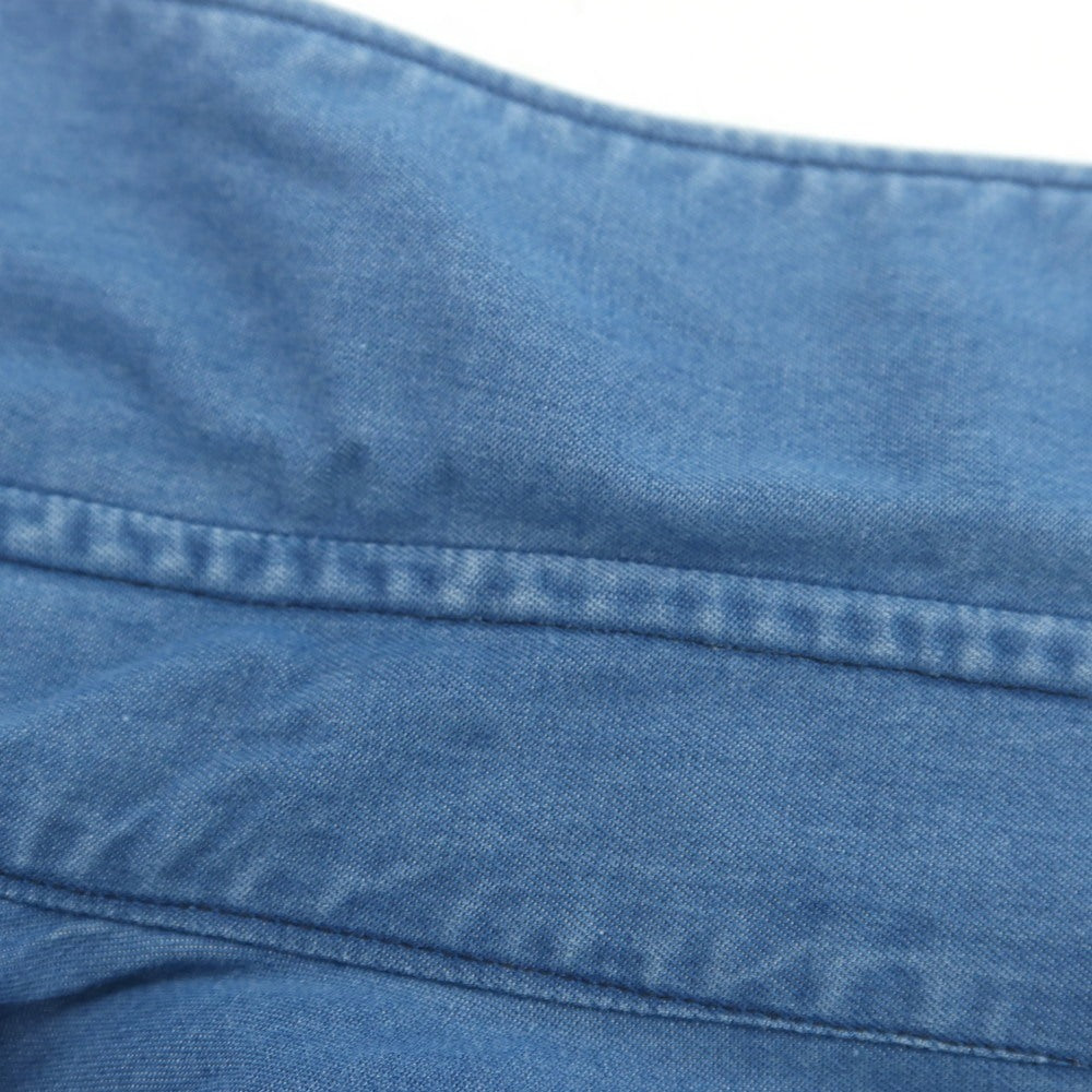 【中古】フィナモレ Finamore コットン ダンガリー ホリゾンタルカラー カジュアルシャツ ブルー【 40 】【 状態ランクC 】【 メンズ 】