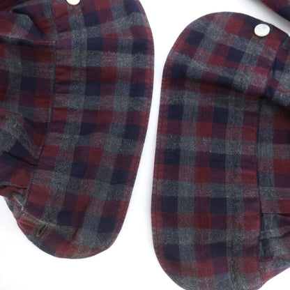 【中古】フィナモレ Finamore コットン チェック ホリゾンタルカラー カジュアルシャツ グレーxワイン【 40 】【 状態ランクB 】【 メンズ 】