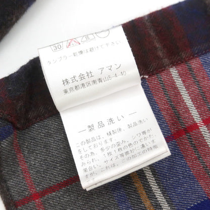 【中古】フィナモレ Finamore コットン チェック ホリゾンタルカラー カジュアルシャツ ダークブラウンxネイビー【 40 】【 状態ランクB 】【 メンズ 】