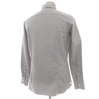 【中古】ルイジ ボレッリ Luigi Borrelli コットン チェック ボタンダウン カジュアルシャツ ブラウンxホワイト【 40 】【 状態ランクC 】【 メンズ 】