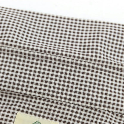 【中古】ルイジ ボレッリ Luigi Borrelli コットン チェック ボタンダウン カジュアルシャツ ブラウンxホワイト【 40 】【 状態ランクC 】【 メンズ 】