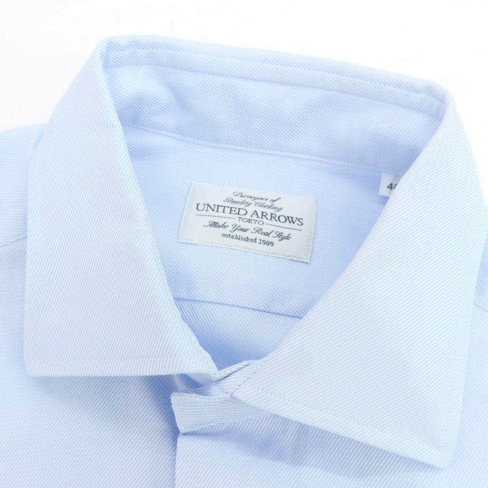 【中古】ユナイテッドアローズ UNITED ARROWS コットン セミワイドカラー ドレスシャツ ライトブルー【 40 】【 状態ランクC 】【 メンズ 】