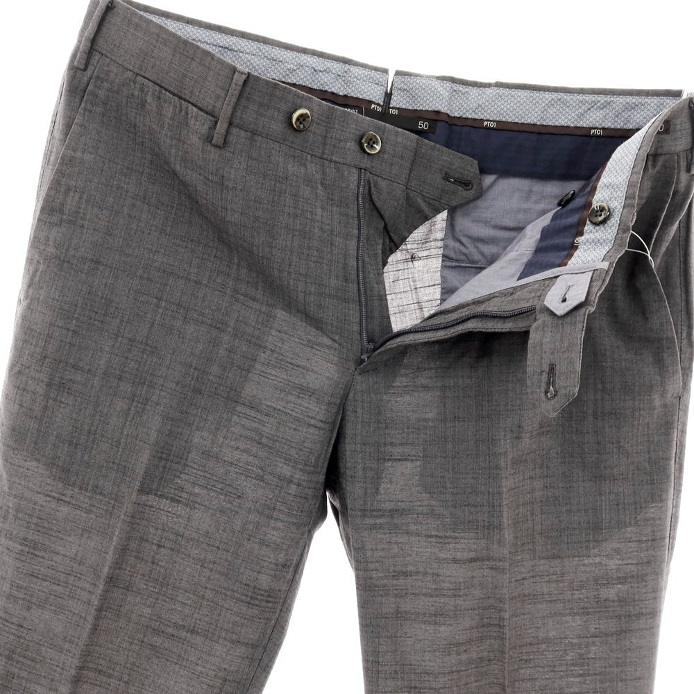 【中古】ピーティーゼロウーノ PT01 ウールコットン ドレススラックスパンツ グレー【サイズ50】【 状態ランクB 】【 メンズ 】