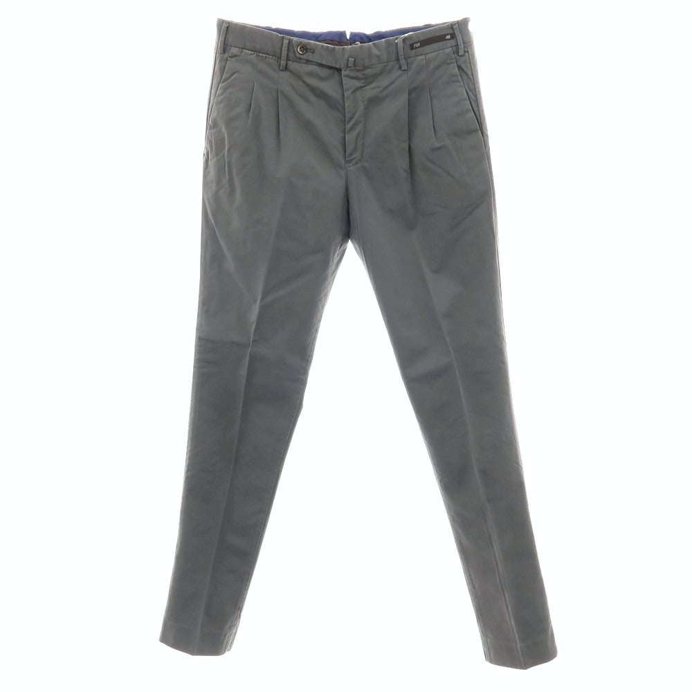 【中古】ピーティーゼロウーノ PT01 ストレッチ リヨセルコットン カジュアルスラックスパンツ グレー【サイズ48】【 状態ランクC 】【 メンズ 】