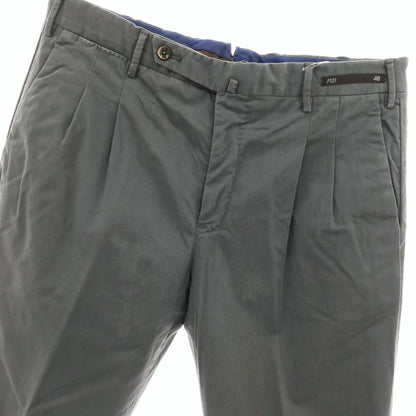 【中古】ピーティーゼロウーノ PT01 ストレッチ リヨセルコットン カジュアルスラックスパンツ グレー【サイズ48】【 状態ランクC 】【 メンズ 】