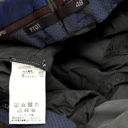 【中古】ピーティーゼロウーノ PT01 ストレッチ リヨセルコットン カジュアルスラックスパンツ グレー【サイズ48】【 状態ランクC 】【 メンズ 】