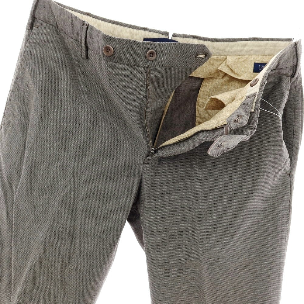 【中古】インコテックス INCOTEX ストレッチ コットン カジュアルスラックスパンツ ブラックxホワイト【サイズ48】【 状態ランクB 】【 メンズ 】