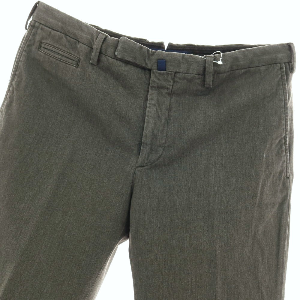 【中古】インコテックス INCOTEX ストレッチ コットンポリエステル カジュアルスラックスパンツ グリーングレー系【サイズ48】【 状態ランクB 】【 メンズ 】