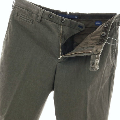 【中古】インコテックス INCOTEX ストレッチ コットンポリエステル カジュアルスラックスパンツ グリーングレー系【サイズ48】【 状態ランクB 】【 メンズ 】