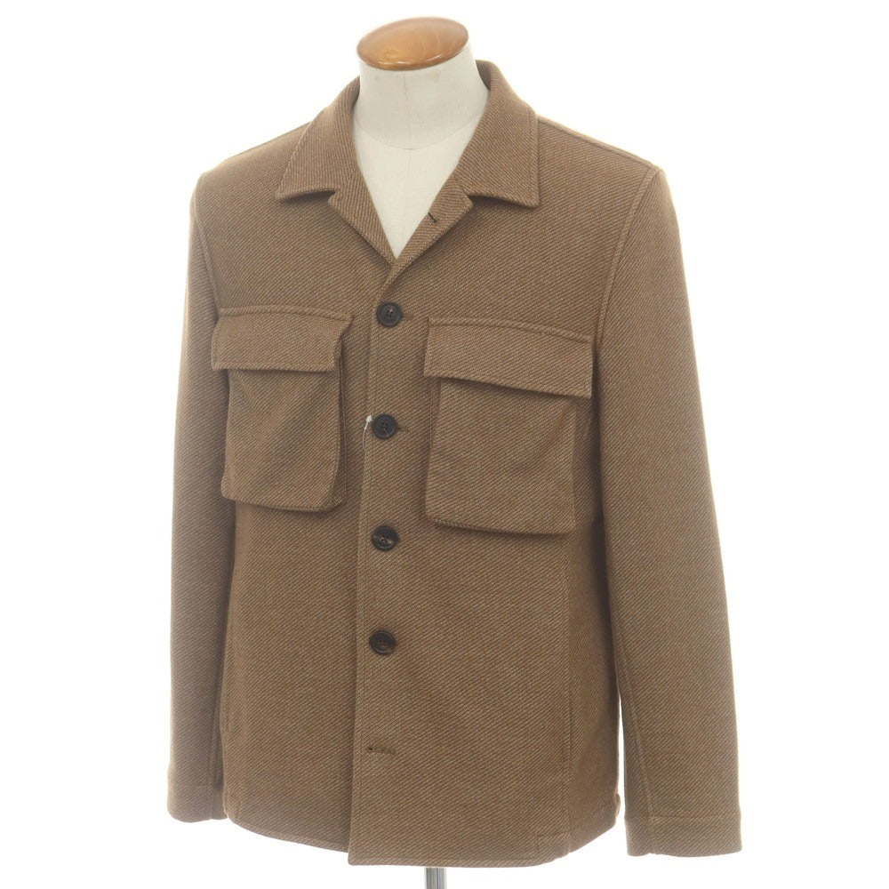 【中古】ラルディーニ LARDINI ウールポリエステルナイロン シャツジャケット ブルゾン ブラウン【 M 】【 状態ランクB 】【 メンズ 】