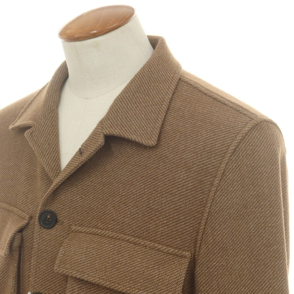 【中古】ラルディーニ LARDINI ウールポリエステルナイロン シャツジャケット ブルゾン ブラウン【 M 】【 状態ランクB 】【 メンズ 】