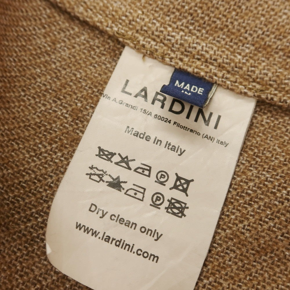 【中古】ラルディーニ LARDINI ウールポリエステルナイロン シャツジャケット ブルゾン ブラウン【 M 】【 状態ランクB 】【 メンズ 】