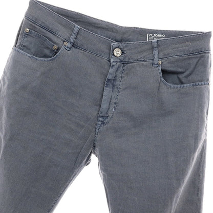 【中古】ピーティートリノ デニム PT TORINO DENIM JAZZ ストレッチ リネンコットン 5ポケットパンツ グレイッシュブルー【サイズ34】【 状態ランクB 】【 メンズ 】
