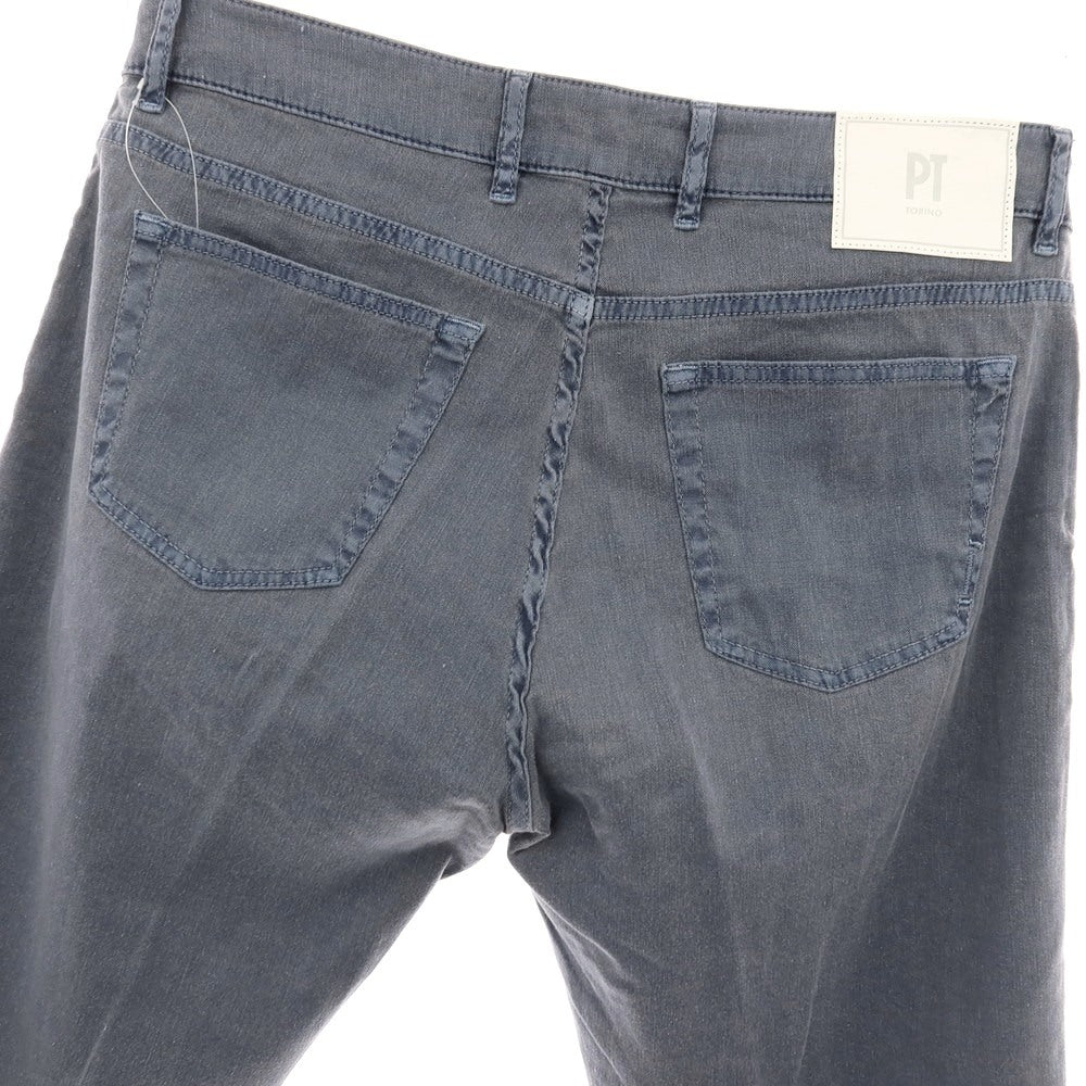【中古】ピーティートリノ デニム PT TORINO DENIM JAZZ ストレッチ リネンコットン 5ポケットパンツ グレイッシュブルー【サイズ34】【 状態ランクB 】【 メンズ 】