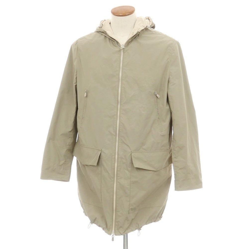 【中古】ブルネロクチネリ Brunello Cucinelli リバーシブル ポリエステルナイロン フーデッドコート ライトカーキxライトベージュ【 46 】【 状態ランクC 】【 メンズ 】