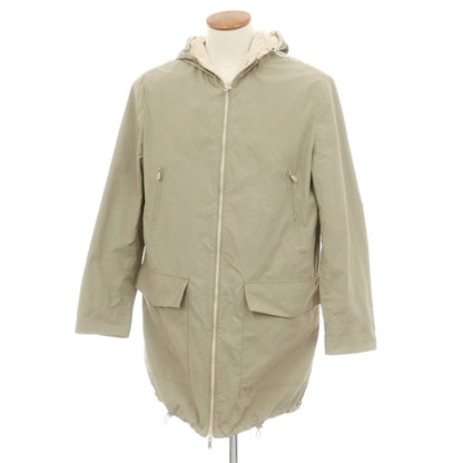 【中古】ブルネロクチネリ Brunello Cucinelli リバーシブル ポリエステルナイロン フーデッドコート ライトカーキxライトベージュ【 46 】【 状態ランクC 】【 メンズ 】