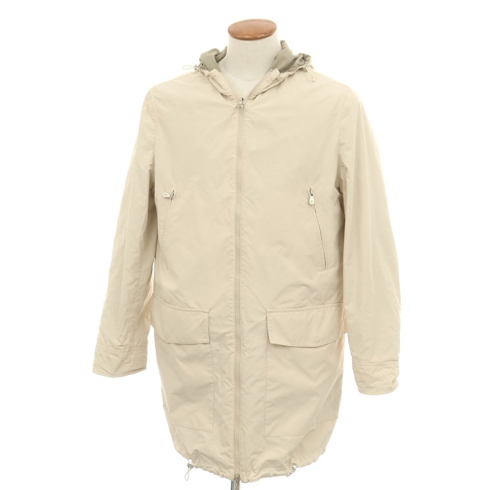 【中古】ブルネロクチネリ Brunello Cucinelli リバーシブル ポリエステルナイロン フーデッドコート ライトカーキxライトベージュ【 46 】【 状態ランクC 】【 メンズ 】
