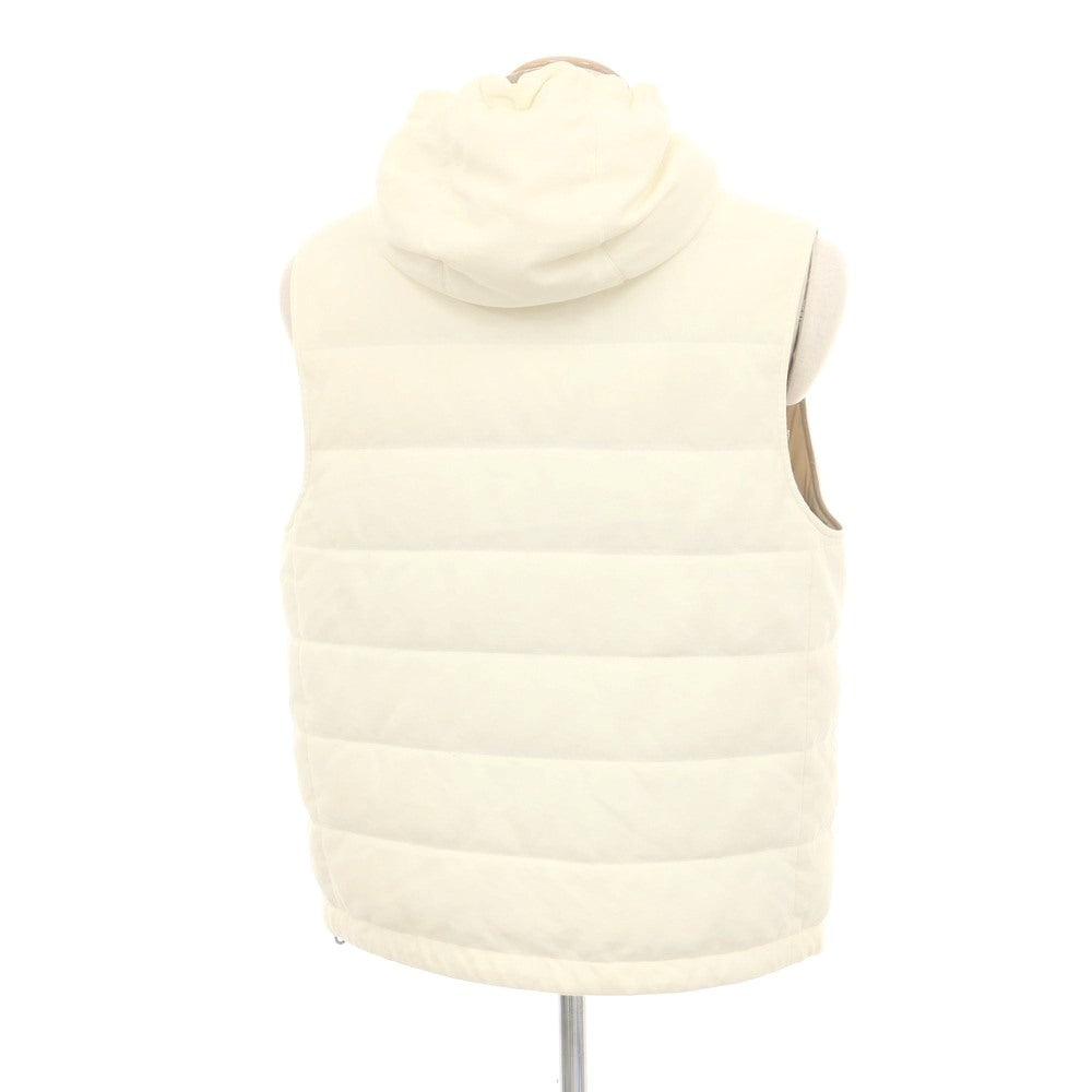 【中古】ブルネロクチネリ Brunello Cucinelli コットン フーデッド ダウンベスト ブルゾン オフホワイト【 44/S 】【 状態ランクD 】【 メンズ 】