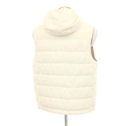 【中古】ブルネロクチネリ Brunello Cucinelli コットン フーデッド ダウンベスト ブルゾン オフホワイト【 44/S 】【 状態ランクD 】【 メンズ 】