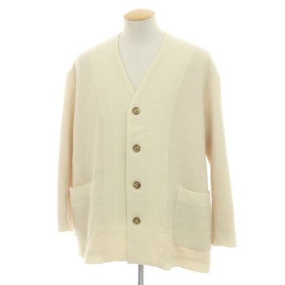 【中古】ラファーボラ La Favola ウール カーディガン ノーカラージャケット アイボリー【 1 】【 状態ランクB 】【 メンズ 】