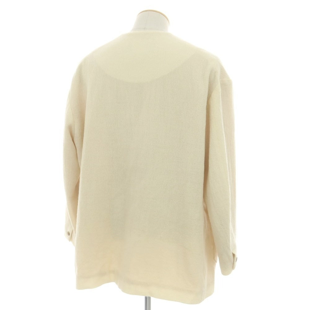 【中古】ラファーボラ La Favola ウール カーディガン ノーカラージャケット アイボリー【 1 】【 状態ランクB 】【 メンズ 】