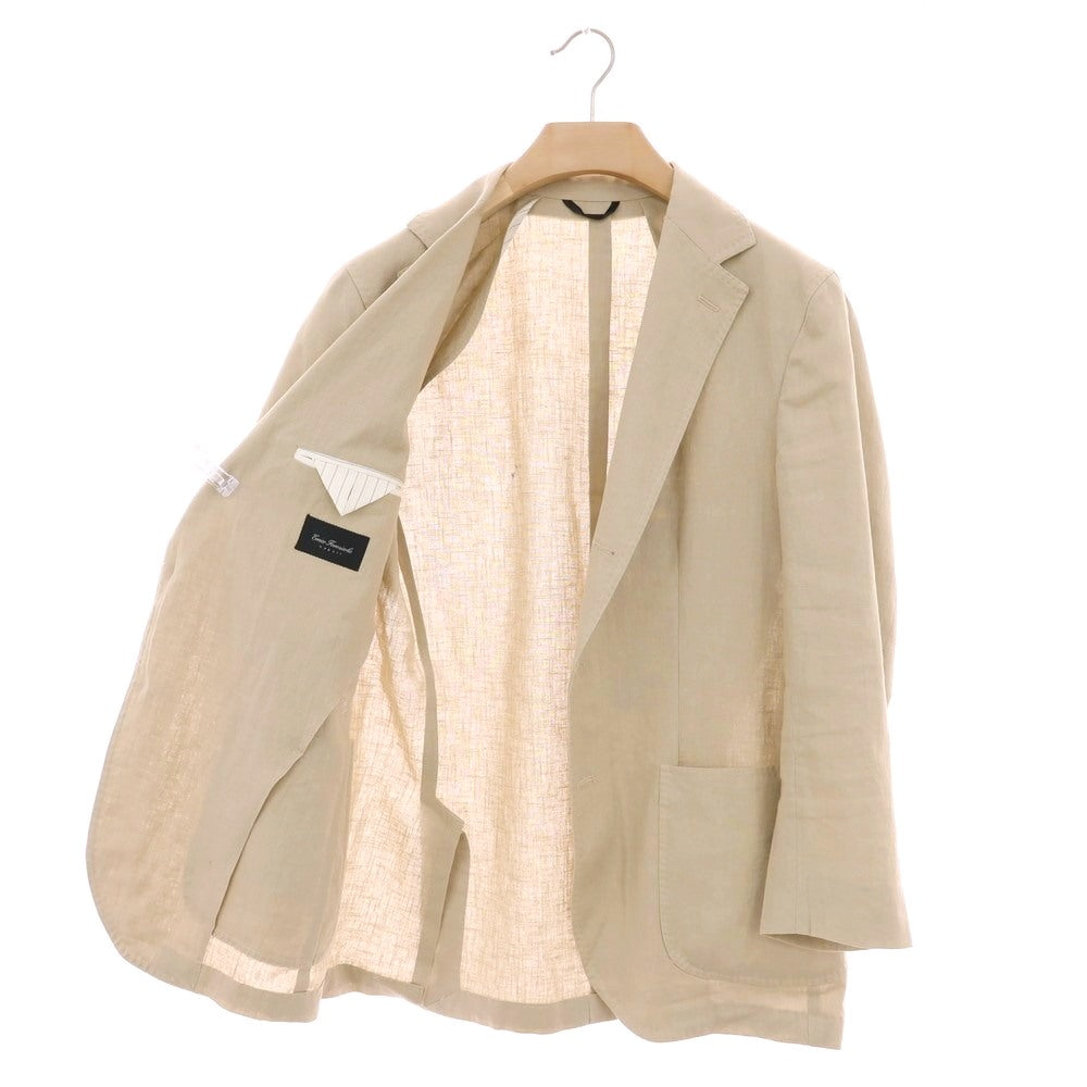 【中古】エリコフォルミコラ ERRICO FORMICOLA リネン 3B カジュアルジャケット ベージュ【 50 】【 状態ランクC 】【 メンズ 】