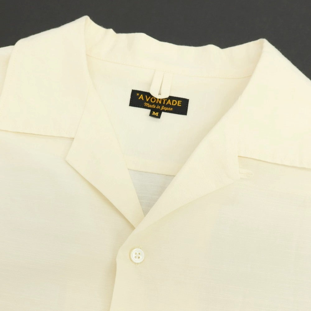 【中古】アボンタージ A VONTADE コットンリネン オープンカラー 半袖シャツ オフホワイト【サイズM】【 状態ランクB 】【 メンズ 】