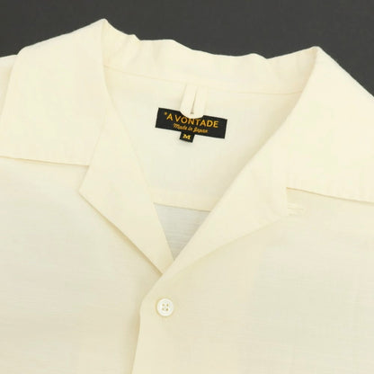 【中古】アボンタージ A VONTADE コットンリネン オープンカラー 半袖シャツ オフホワイト【サイズM】【 状態ランクB 】【 メンズ 】