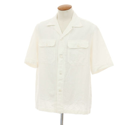 【中古】サルヴァトーレピッコロ Salvatore Piccolo リネン オープンカラー 半袖シャツ ホワイト【サイズM】【 状態ランクB 】【 メンズ 】