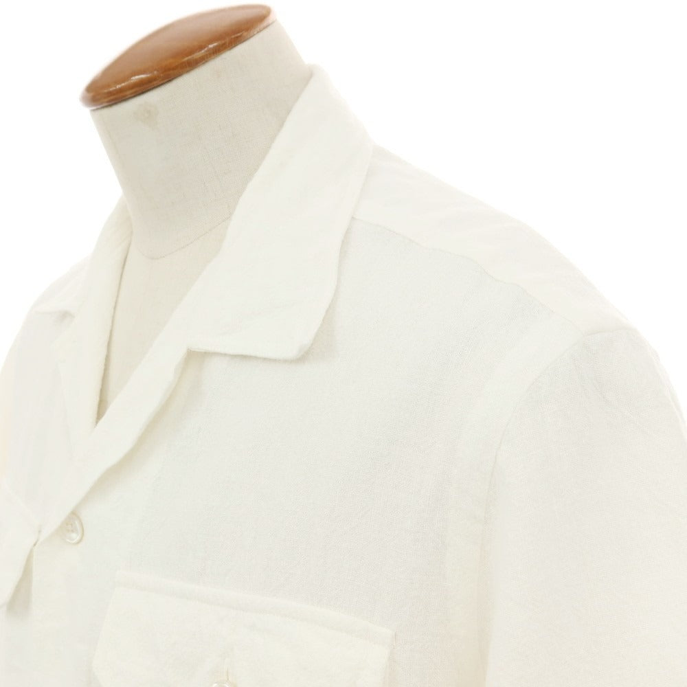 【中古】サルヴァトーレピッコロ Salvatore Piccolo リネン オープンカラー 半袖シャツ ホワイト【サイズM】【 状態ランクB 】【 メンズ 】