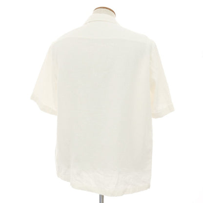 【中古】サルヴァトーレピッコロ Salvatore Piccolo リネン オープンカラー 半袖シャツ ホワイト【サイズM】【 状態ランクB 】【 メンズ 】