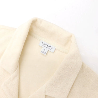 【中古】サンスペル SUNSPEL コットンパイル オープンカラー 半袖シャツ アイボリー【サイズM】【 状態ランクB 】【 メンズ 】