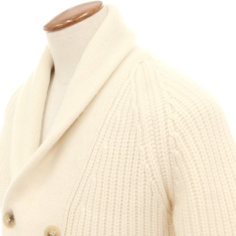 【中古】セッテフィーリ カシミア Settefili Cashmere ローゲージ ウールカシミヤ ショールカラー カーディガン アイボリー【 46/XS 】【 状態ランクC 】【 メンズ 】