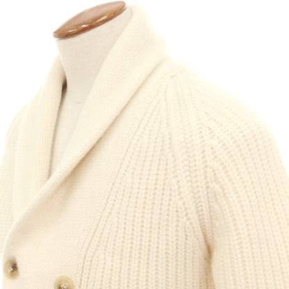 【中古】セッテフィーリ カシミア Settefili Cashmere ローゲージ ウールカシミヤ ショールカラー カーディガン アイボリー【 46/XS 】【 状態ランクC 】【 メンズ 】