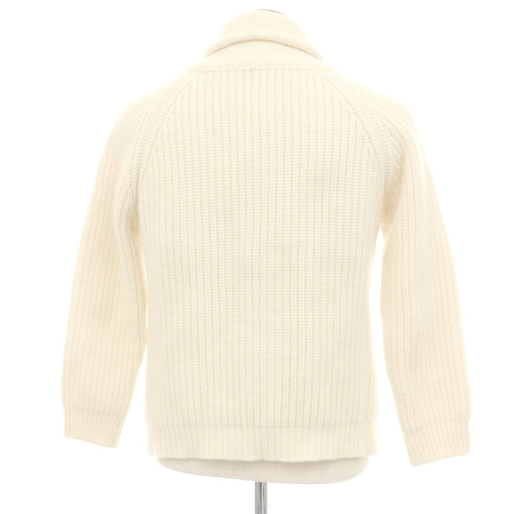 【中古】セッテフィーリ カシミア Settefili Cashmere ローゲージ ウールカシミヤ ショールカラー カーディガン アイボリー【 46/XS 】【 状態ランクC 】【 メンズ 】