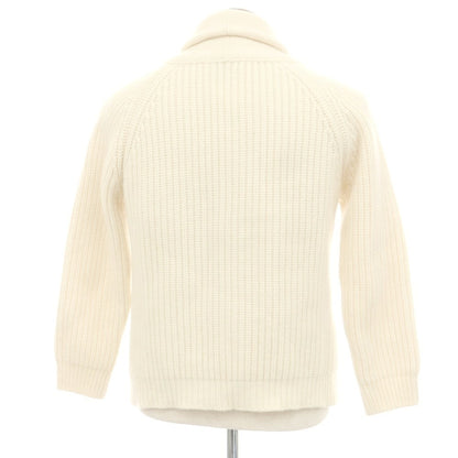 【中古】セッテフィーリ カシミア Settefili Cashmere ローゲージ ウールカシミヤ ショールカラー カーディガン アイボリー【 46/XS 】【 状態ランクC 】【 メンズ 】